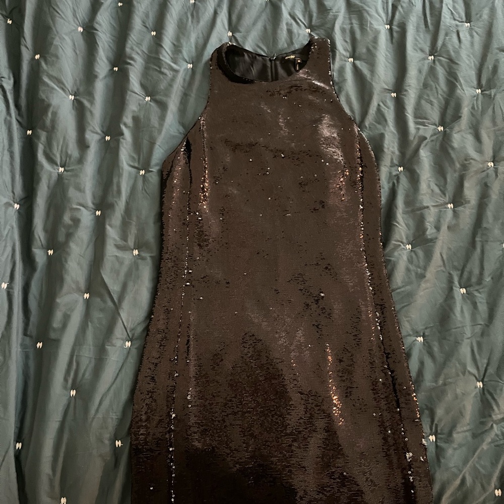 Maje black sequin dress
